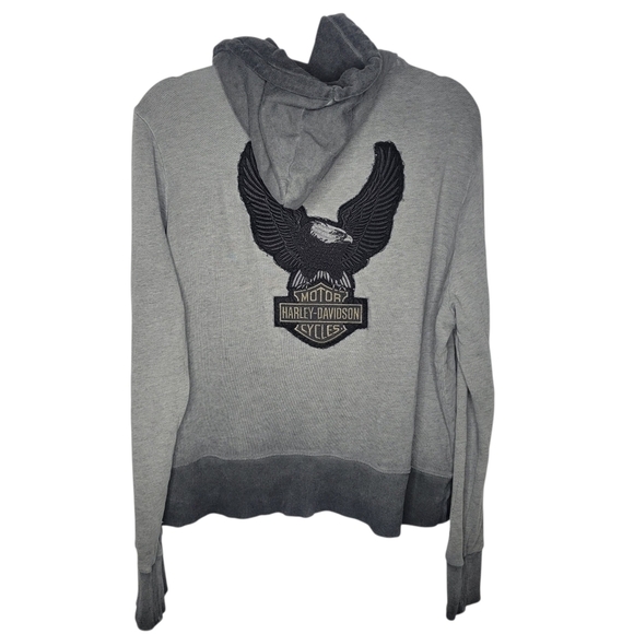 Harley-Davidson Jackets & Blazers - Harley Davidson Womens Embroidered Eagle Zippered Hooded Jacket Size XL
